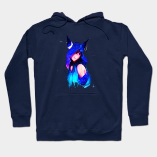 Anime girl cat hat - anime cat lovers Hoodie